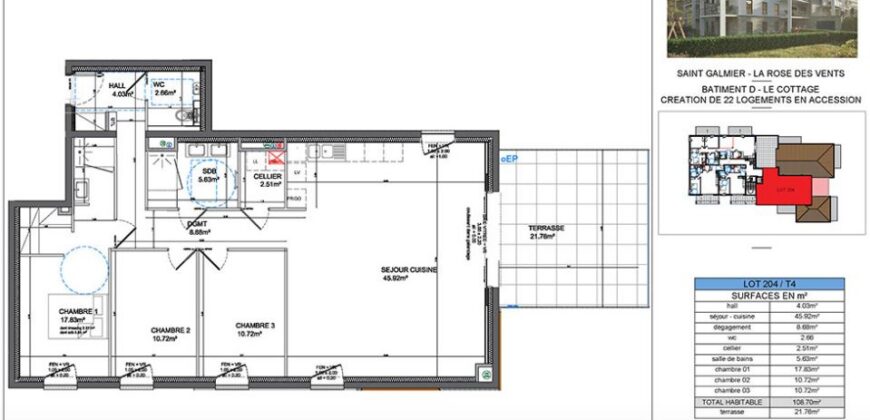 Saint-Galmier – Appartements avec terrasse dans un cadre privilégié au cœur de la Rose des Vents